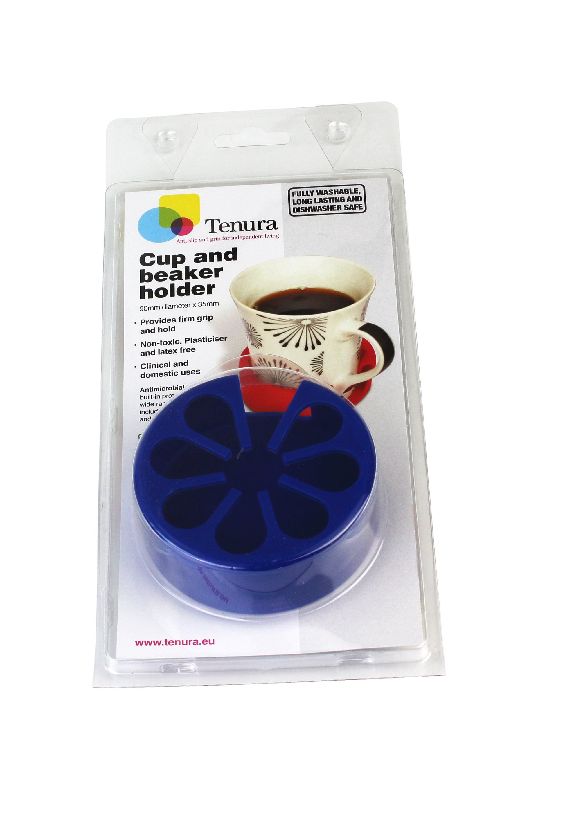 blue cup coaster in packaging